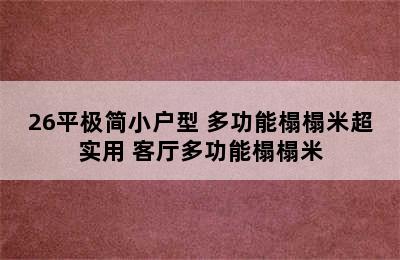 26平极简小户型 多功能榻榻米超实用 客厅多功能榻榻米